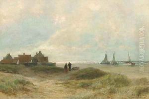The beach seen from the dunes by Piet Schipperus
