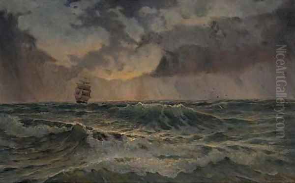A two-masted barque in choppy waters - view 1