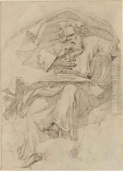 God the Father seated among clouds - view 1