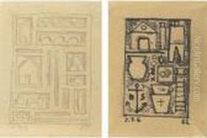 Untitled And Composicion Estructura by Joaquin Torres-Garcia