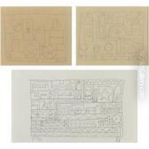 Three Works: Locomotive, Constructivo (575) And Structure Withsymbols by Joaquin Torres-Garcia