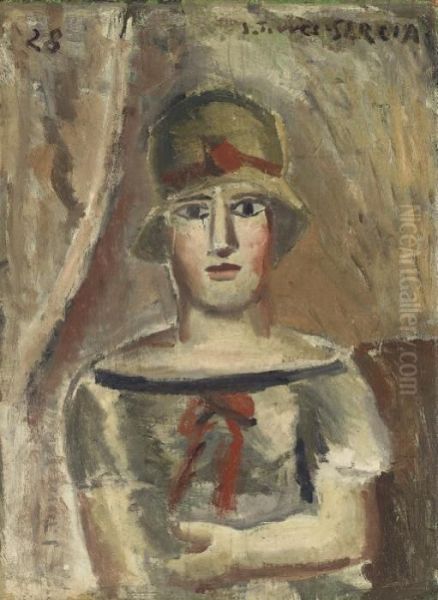 Figure Avec Chapeau Et Ruban Rouge (dame Au Ruban Rouge) - view 1