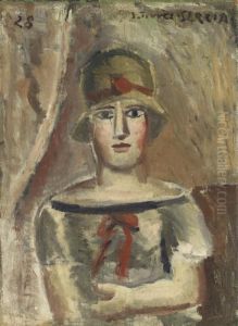 Figure Avec Chapeau Et Ruban Rouge (dame Au Ruban Rouge)