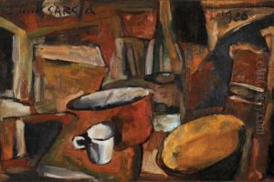 Composition A La Tasse Blanche Et A La Miche De Pain