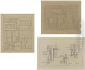 A Group Of Three Drawings: 
Constructivo With Universal Man; Still Life With Handsaw; Tubular 
Composition