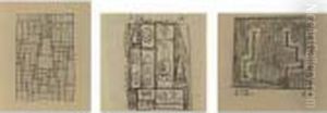 A Group Of Three Drawings: Abstract Tubular; Constructivo Composition; Abstracto by Joaquin Torres-Garcia
