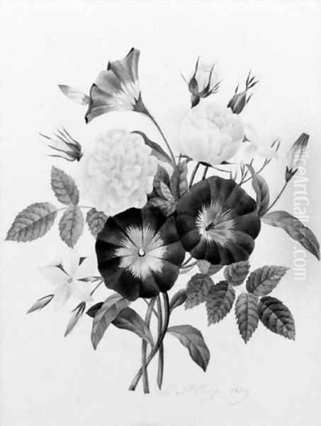 Roses, carnations with other flowers - view 1