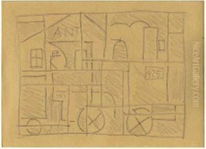 Composition Tren 425, Circa 1935-1940 by Joaquin Torres-Garcia