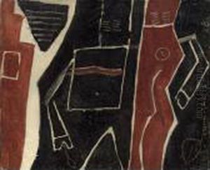 Figures En Rouge Et Noir by Joaquin Torres-Garcia