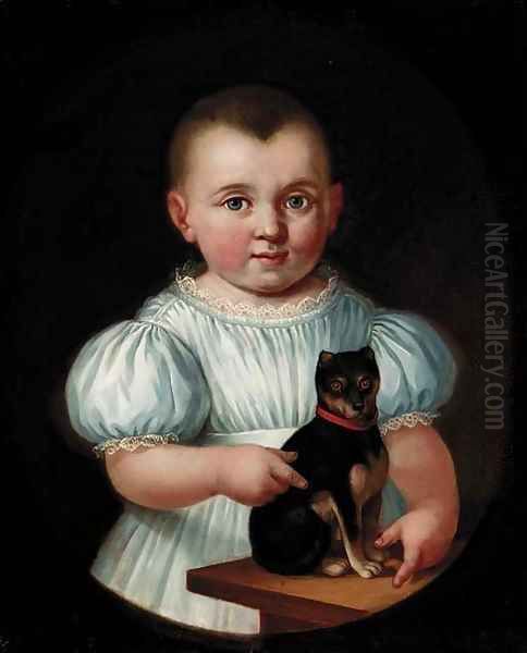 Portrait of a young boy with a dog - view 1