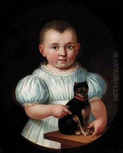 Portrait of a young boy with a dog