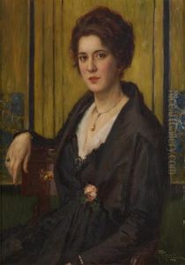 Portrait De Jeune Femme A La Rose