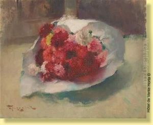 Le Bouquet De Fleurs Emballe by Fernand Toussaint