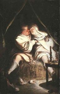 A monk seducing a nun by South Netherlandish School