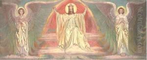 Christ enthroned with angels by St. Petersburgh School
