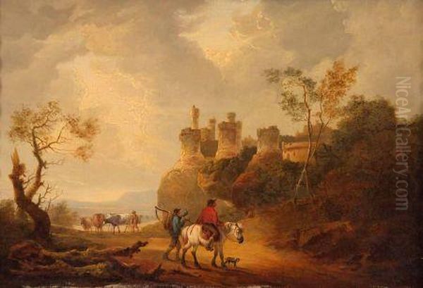 Herdsmen And Cattle In Foreground - view 1