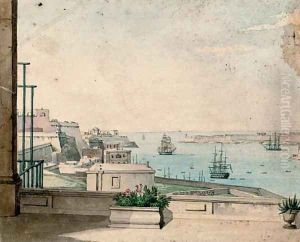 Entrance to the harbour at Valetta, Malta by Anton Schranz