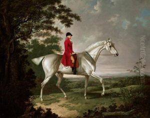 A Gentleman On A Grey Horse Riding In An Extensive Landscape