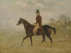A Gentleman On A Bay Hunter In An Extensive Landscape,unfinished by Charles Towne