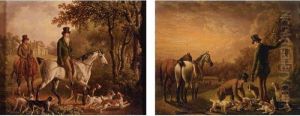 A Hunting Party; Gentlemen With The Bag Before A House by Charles Towne