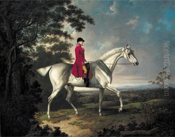 A Huntsman On A Grey Hunter In An Extensive Landscape - view 1