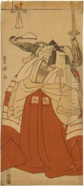 Depicting An Actor With A Folded Fan And Sword - view 1