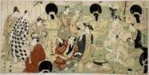 Backstage, Third Floor Of A Theatre In Edo by Toyokuni