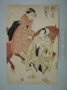 Un Palefrenier Et Une Dame A Cheval by Toyokuni