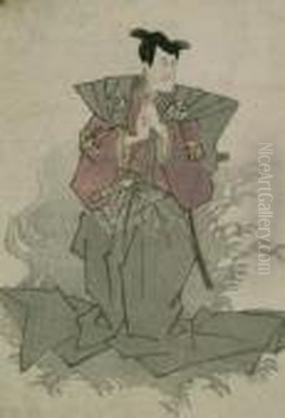 Der Geist Eines Samureis.
Schauspielstuck "sendai-hagi", Die Rolle "nikki - Daudjo".
Farbholzschnitt Auf Japan. 26 X 18,8 Cm. Auf Der Unterlage Mit
Sammlungsstempel "v. D. Gabelentz, Poschwitz". An Den Oberen Ecken Auf
Die Unterlage Montiert. - view 1
