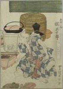 I . Seki Sanjuro Als Fischh?ndler Tsurifune Sabu In Einer K?che. Japan by Toyokuni