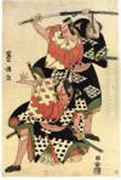 Ichikawa Komazo Iii And Bando Hikosaburo Iii In Unidentified Roles - view 1
