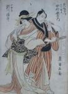 Samuri With Geisha by Toyokuni