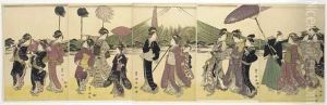 A Parody Of A Daimyo's Procession At The Foot Of Mount Fuji A Parody Of A Daimyo's Procession At The Foot Of Mount Fuji