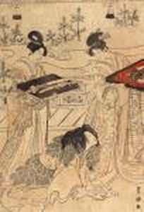 Yamauba I Dwie Kobiety Niosace Dary, Ok. 1810-15 R. by Toyokuni