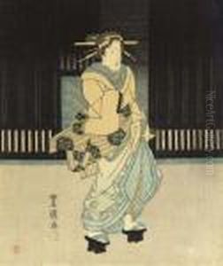 A Beauty Walking At Night by Toyokuni