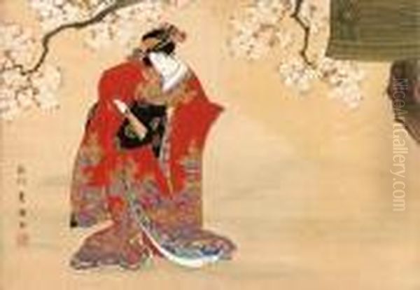 Iwai Hanshiro V In A Scene From Kyo Kanoko Musume Dojoji - view 1