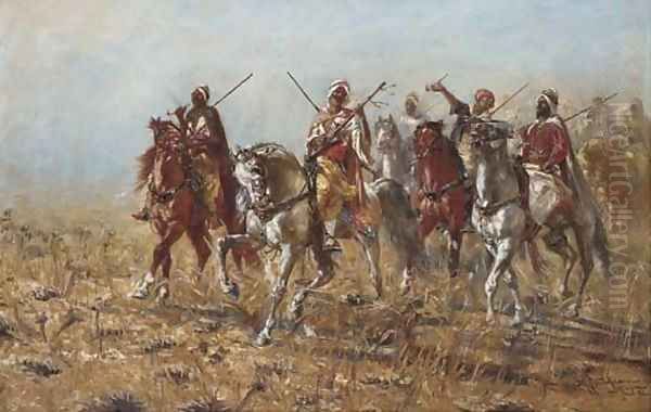 A gathering of Arab horsemen - view 1