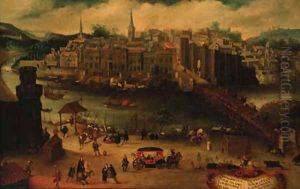 A panoramic view of Seville with the Golden Tower and harbour