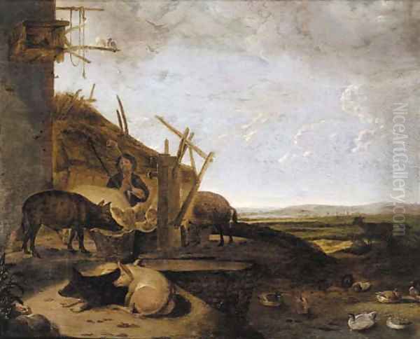 The Prodigal Son among the swines - view 1