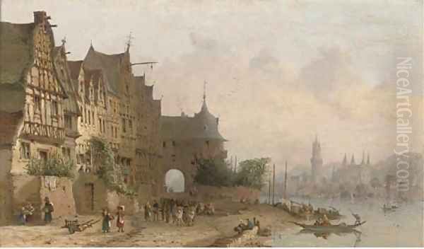Along the Rhine, a busy continental town view - view 1