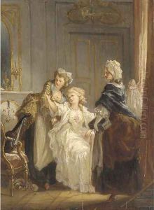 Three ladies in an elegant interior