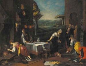 The Virgin and Child, with Saint Anne and Saint Joseph by Luca Signorelli