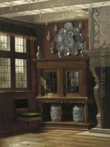 Interior of a Danish manor house by Danish School