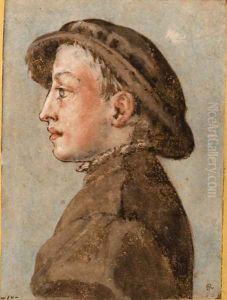 Portrait of a boy wearing a cap, in profile to the left by Emilian School