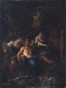 Lot And His Daughters by Francesco Trevisani