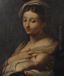 A Mother Holding Her Baby by Francesco Trevisani