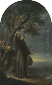 Saint Anthony Of Padua Preaching To The Fish by Francesco Trevisani