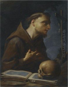 Saint Francis At Prayer Before The Crucifix