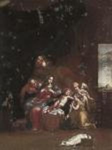 The Holy Family With Two Ministering Angels by Francesco Trevisani