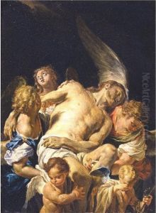 Dead Christ Supported By Angels by Francesco Trevisani